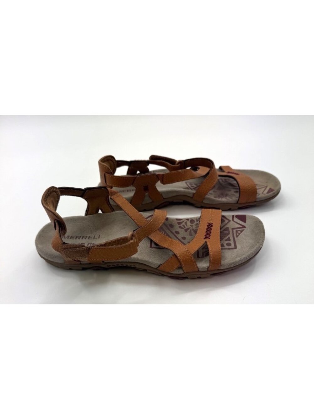 Merrell Womens Brown Sugar/Pomegranate Sandals Size 9 Strappy Comfort Design